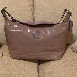 Coach Women's Glossy Brown Shoulder Bag